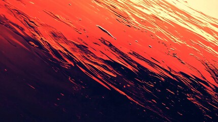 Wall Mural - fiery abstract red background with glowing burning lines slicing through the surface made with gener