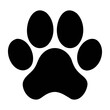 © QuickDesign24 - Minimalist Dog Paw Icon in Black Silhouette Style PNG