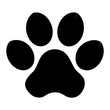 © QuickDesign24 - Minimalist Dog Paw Icon in Black Silhouette Style PNG
