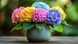 © zalfa_std98 - Vibrant hydrangea bouquet in a vase