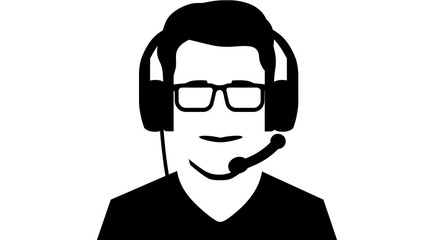 Professional Operator Message Glyph Icon in Flat Style for Website Design and Development Projects
