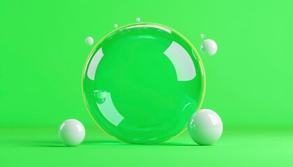 Wall Mural - abstract sphere on green background