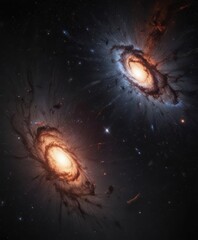 Wall Mural - Myriad stars blaze across inky black, distant galaxies shimmer,  night,  constellations