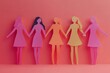 © Imagentive - Stylish Papercraft Women Holding Hands Unity Background