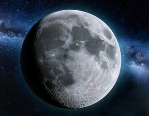Wall Mural - panoramic view of the moon out in the space
