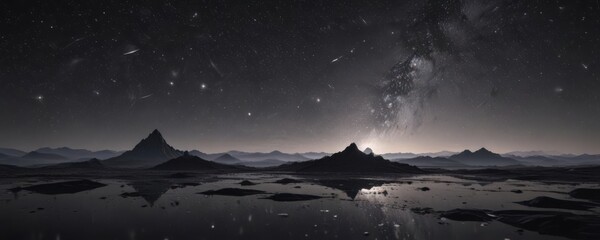 Wall Mural - inky black canvas, countless diamond-like stars scattered across the vast expanse , cosmic, twinkle,