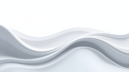 Wall Mural - soft, flowing curves in white create a serene and minimalist abstract background.