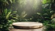 © KidsStation - Round Stone Platform in Lush Tropical Jungle Setting