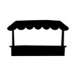 © pixostudio - Simple black silhouette illustration of a market stall or fair booth