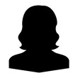 © pixostudio - Black silhouette of a woman's head and shoulders, perfect for profile avatar