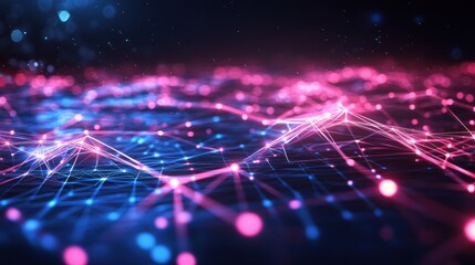 Abstract digital network with glowing connections