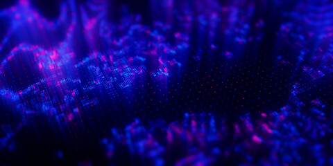 Wall Mural - big data clusters complex graph. quantum computing patterns. cyber space of ai technology neural con