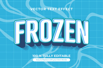 Wall Mural - Frozen Editable Vector Text Effect,  100% Customizable Typography Design,  Stylish 3D Lettering for Digital Projects