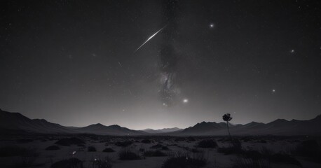 Wall Mural - Vast, inky black cosmos, distant starlight glitters ,  astral,  comets,  universe