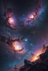 Wall Mural - Vast, star-filled expanse, swirling nebulae, cosmic glow ,  space,  cosmic dust,  Milky Way