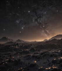 Wall Mural - Velvet black, countless stars ablaze, overwhelming scale ,  darkness,  dark,  infinite