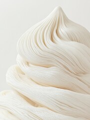 Fototapete - Elegant Close Up of Creamy White Swirling Texture Soft and Sculpted Forms with Smooth and Fluid Contours