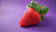 © Terry - fresh ripe strawberries with vibrant red color and green leaves showcasing natural beauty against a soft purple background ideal for summer recipes or healthy eating concepts