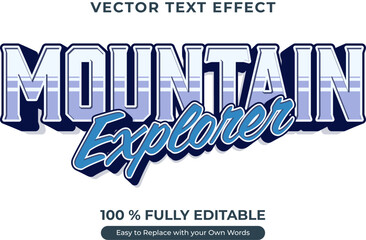 Wall Mural - Mountain explorer editable text effect with vintage design