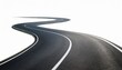 © Terry - curved road with white markings winding highway isolated on white background asphalt highway