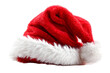 © DexAwan - Red plush Santa hat with fluffy white trim, festive holiday headwear on a transparent background