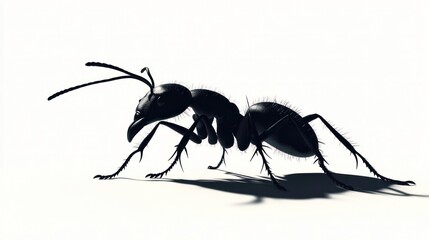 Wall Mural - powerful and mysterious black ant macro photography showcasing its intricate anatomy and ominous pre