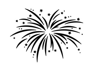 Wall Mural - vector isolated firework stencil mylar png colorless black and white outline silhouette shadow shape