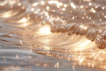 Aufkleber - Waves gently rolling in a serene ocean setting during sunrise, showcasing nature's beauty and tranquility on the horizon