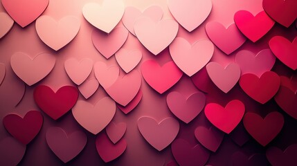 Poster - Colorful geometric hearts create a visually appealing display against a textured background, enhancing the atmosphere with love and creativity during a celebration