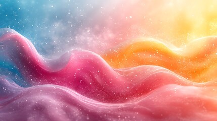Wall Mural - Abstract Colorful Waves with Sparkling Dust