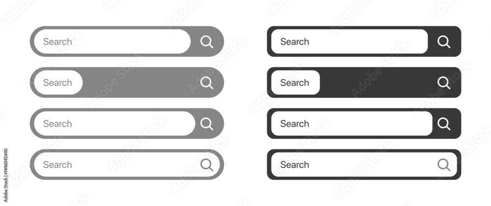 Modern search box UI element with transparent background. Ideal for ...