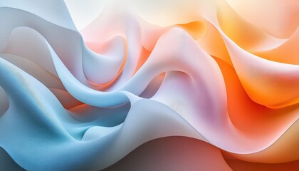 Leinwandbilder - Swirling waves of pastel colors create a dreamlike abstract composition full of movement and soft gradients in the background