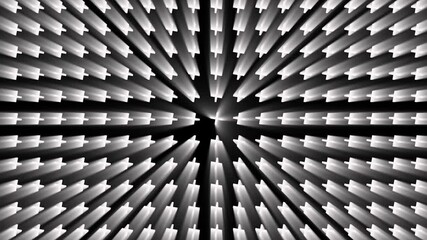 Wall Mural - 3d radiating white tech grid animation, futuristic geometric light burst loop
