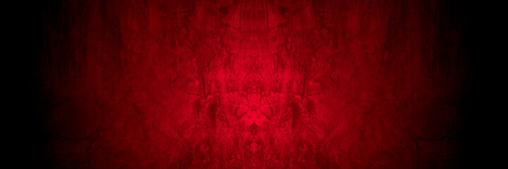 Poster - Old wall texture cement black red  background abstract dark color design are light with white gradient background.