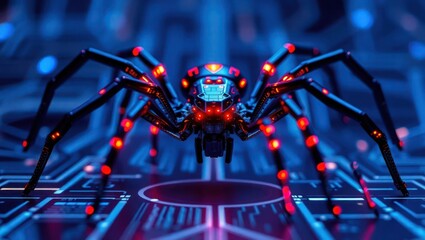 illustration of Electronic spider Computer concept