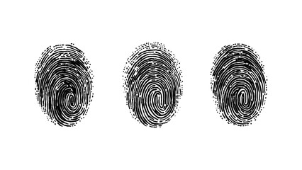 Wall Mural - set of multiple fingerprint pattern on white background. abstract fingerprint design with a grunge t