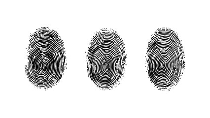 Wall Mural - set of multiple fingerprint pattern on white background. abstract fingerprint design with a grunge t