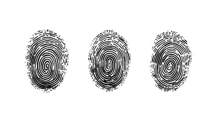 Wall Mural - set of multiple fingerprint pattern on white background. abstract fingerprint design with a grunge t