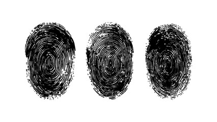 Wall Mural - set of multiple fingerprint pattern on white background. abstract fingerprint design with a grunge t