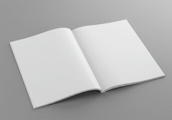 open blank magazine mockup template isolated on gray background
