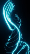 © ADDICTIVE STOCK - Glowing Neon Abstract Lines in Futuristic Blue Light