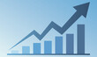 © VECTOR QUEEN - business graph showing growth with histogram chart in minimalist vector illustration