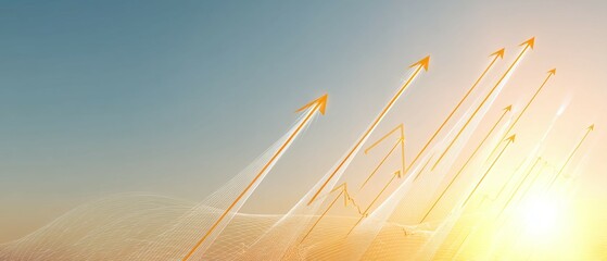 Wall Mural - abstract light streaks against a blue and orange gradient sky background.