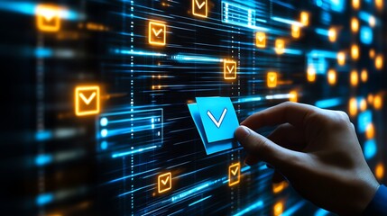 Digital interface display of a verification process.