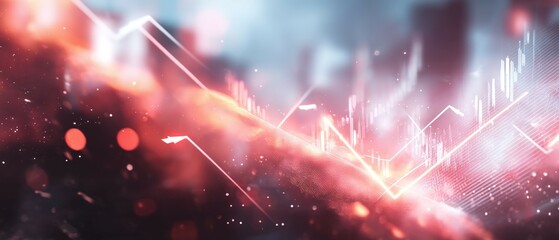 Wall Mural - abstract digital art with red orange and white colors and geometric shapes.