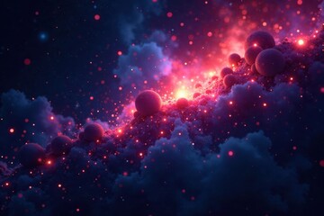 Wall Mural - dense cluster of vibrant glowing stars in inky blackness , background, art