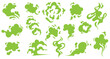 © dadan_pm - Toxic smoke, green potion gas dangerous, chemical, vector set