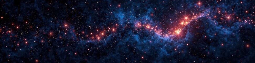 Wall Mural - Inky black canvas scattered with diamond-like stars , celestial, nebulae