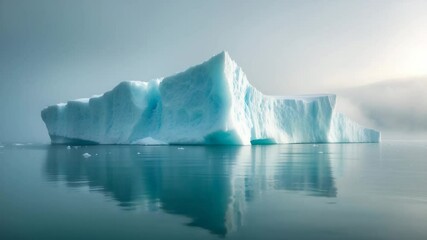 Wall Mural - an isolated glacier. blue ice formations in the sea. glacial ice drifting on still waters. clear ice