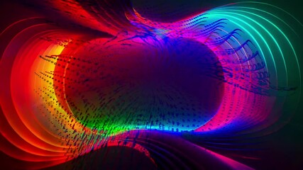 Aufkleber - Vibrant abstract animation with swirling lights and glowing multicolor vortex shapes in motion
